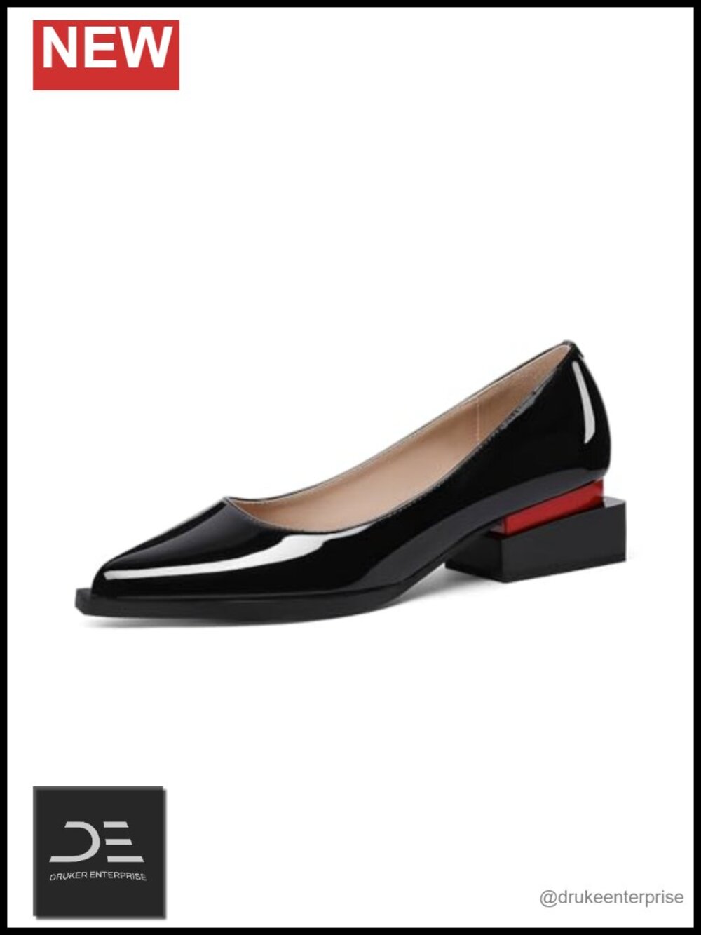 Dressy Chunky Heel Pumps with Arch Support & Pointed Toe